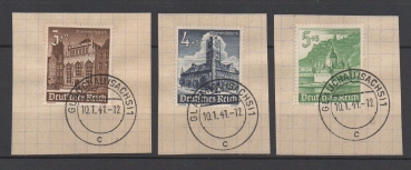 Michel Nr. 751 - 759, Winterhilfswerk auf Briefstück.